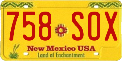 NM license plate 758SOX