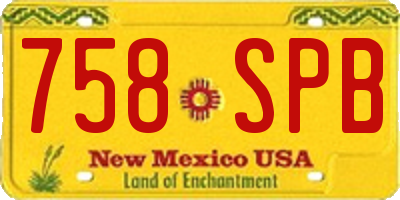 NM license plate 758SPB