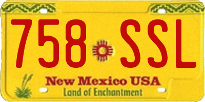 NM license plate 758SSL