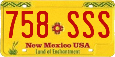 NM license plate 758SSS