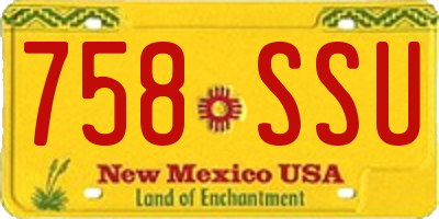 NM license plate 758SSU