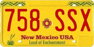NM license plate 758SSX