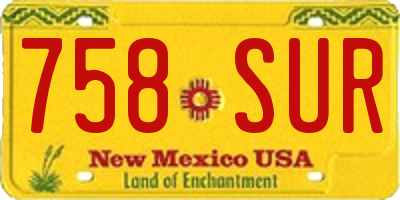 NM license plate 758SUR