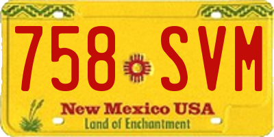NM license plate 758SVM