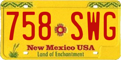 NM license plate 758SWG