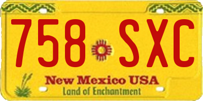 NM license plate 758SXC