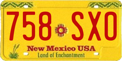 NM license plate 758SXO