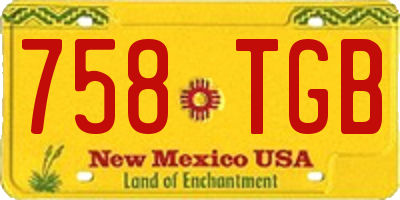 NM license plate 758TGB