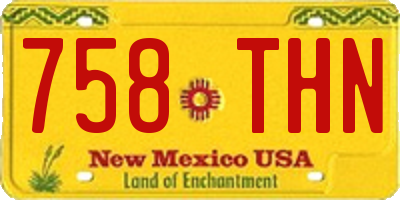 NM license plate 758THN