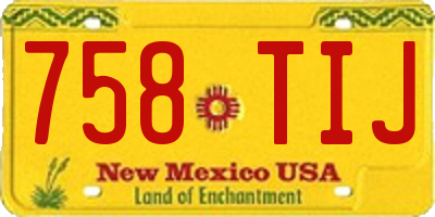 NM license plate 758TIJ
