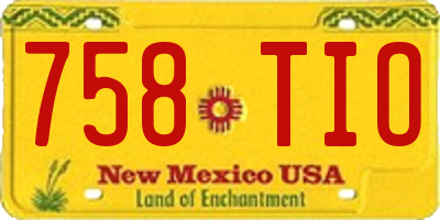 NM license plate 758TIO