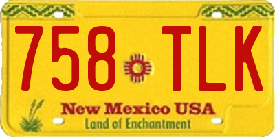 NM license plate 758TLK