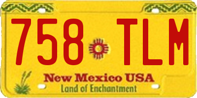 NM license plate 758TLM