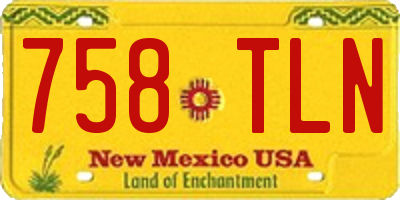 NM license plate 758TLN