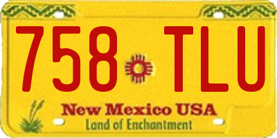 NM license plate 758TLU