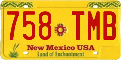 NM license plate 758TMB