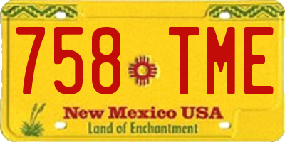 NM license plate 758TME
