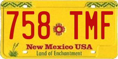 NM license plate 758TMF