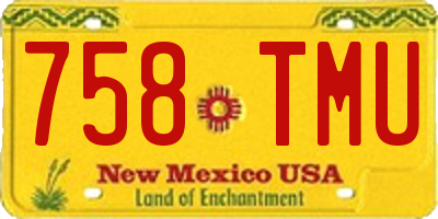 NM license plate 758TMU