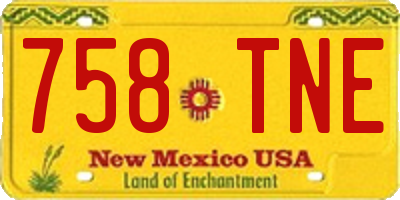 NM license plate 758TNE
