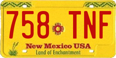 NM license plate 758TNF