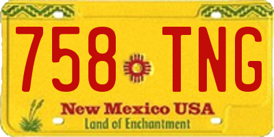 NM license plate 758TNG