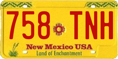 NM license plate 758TNH
