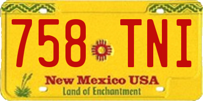 NM license plate 758TNI