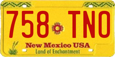 NM license plate 758TNO
