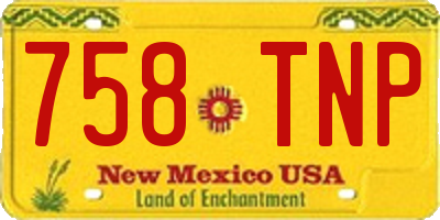 NM license plate 758TNP