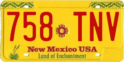 NM license plate 758TNV