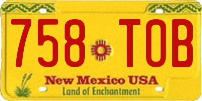 NM license plate 758TOB