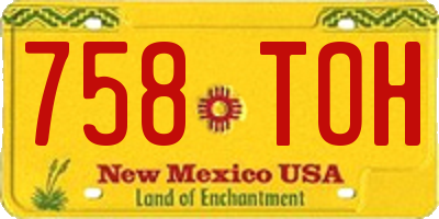 NM license plate 758TOH