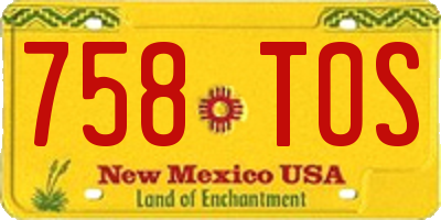 NM license plate 758TOS