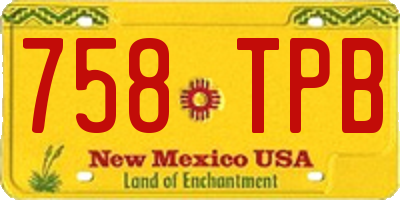 NM license plate 758TPB