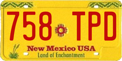 NM license plate 758TPD