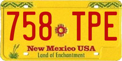 NM license plate 758TPE
