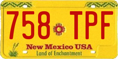 NM license plate 758TPF
