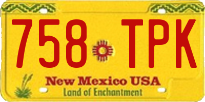 NM license plate 758TPK