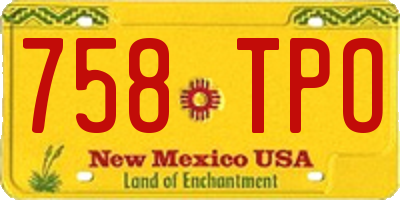 NM license plate 758TPO
