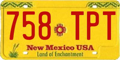 NM license plate 758TPT