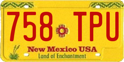 NM license plate 758TPU