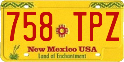 NM license plate 758TPZ