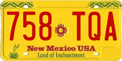 NM license plate 758TQA