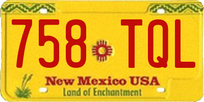 NM license plate 758TQL