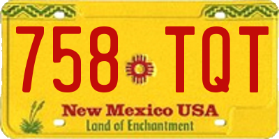 NM license plate 758TQT