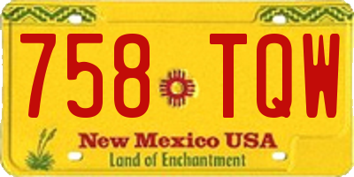 NM license plate 758TQW