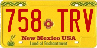 NM license plate 758TRV
