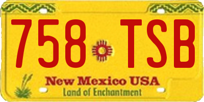NM license plate 758TSB