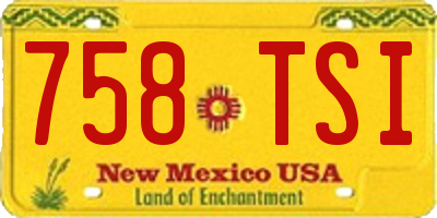 NM license plate 758TSI